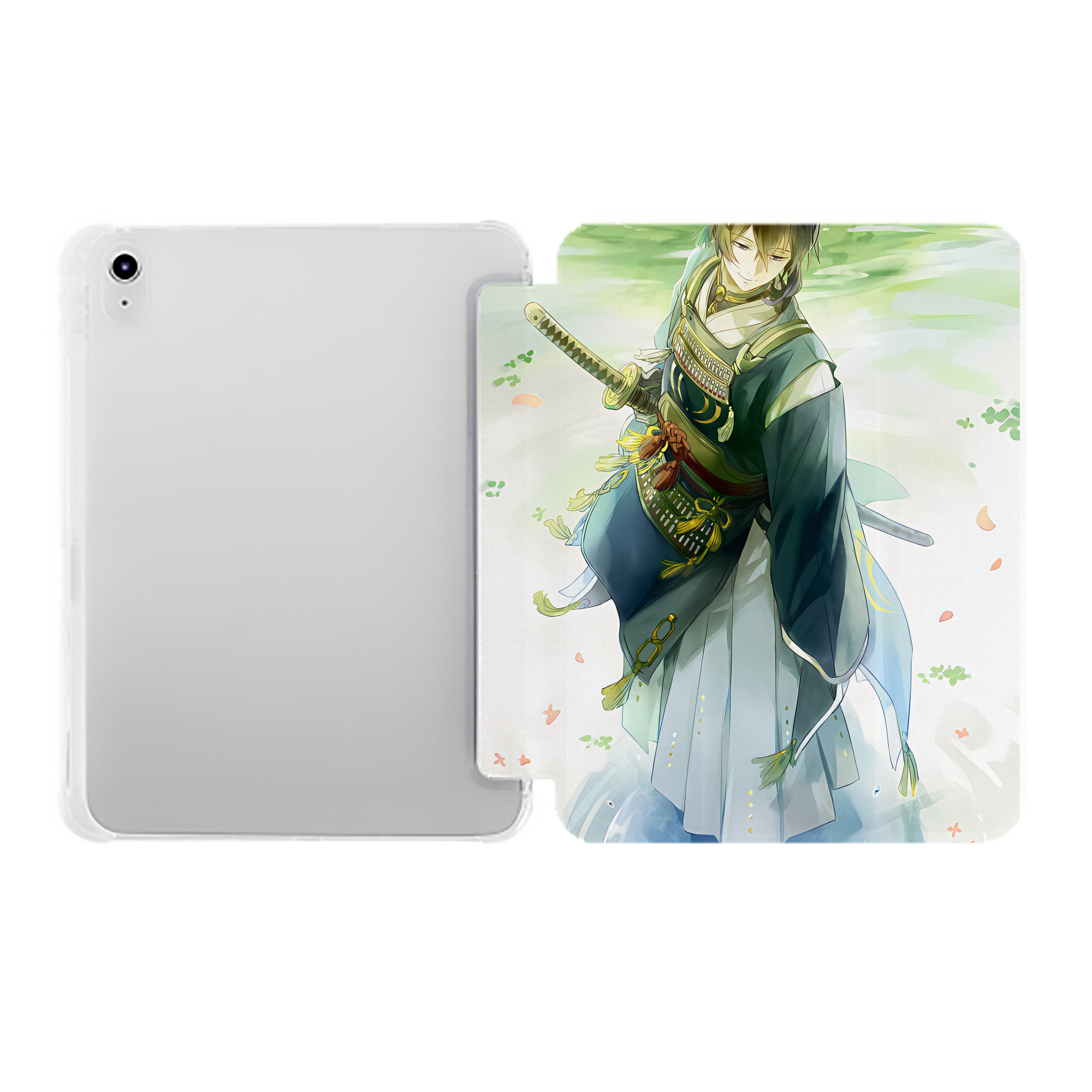 （画像用） 刀剣乱舞 Touken Ranbu IPad ケース ペン収納付き 三つ折りスタンド PUレザー×シリコン 対応機種9.5/10.5/10.9インチ